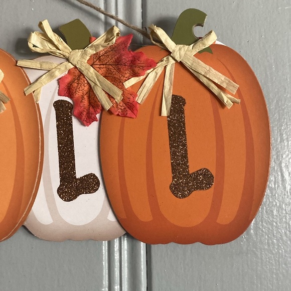NWT- Beautiful Brown Glittered FALL Colorful Pumpkins Decoration Sign 🍁 - Picture 7 of 16
